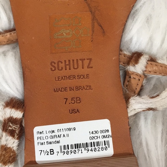 SCHUTZ PELO GIRAFA 2 FLAT SANDALS Size 7.5 - Picture 4 of 4